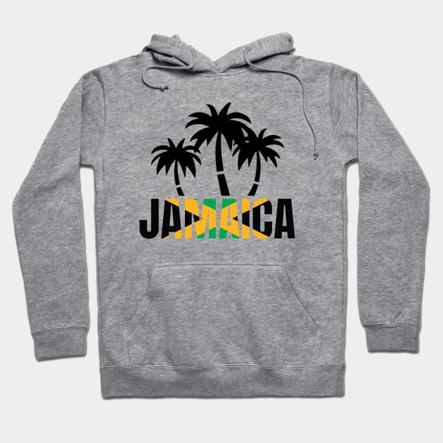 Jamaica Flag Palm T-Shirt Hoodie by onscreengraphics
